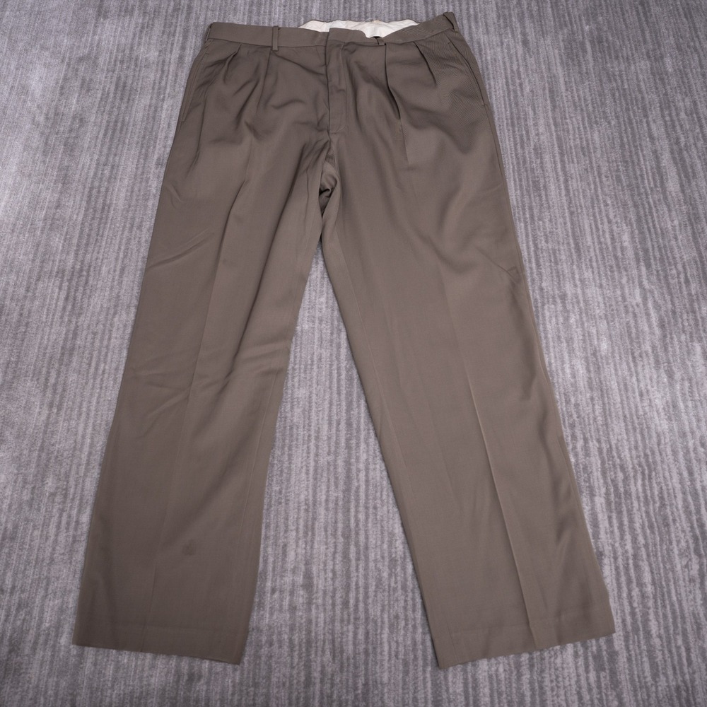 Polo Ralph Lauren Dress Pants Mens 38 Brown Good Pleated Made in Italy Dressy